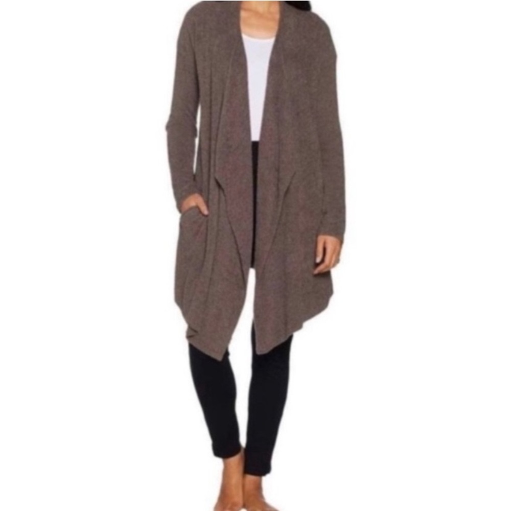 Barefoot Dreams CozyChic Lite Island Asymmetrical Soft Loungewear Sweater S/M